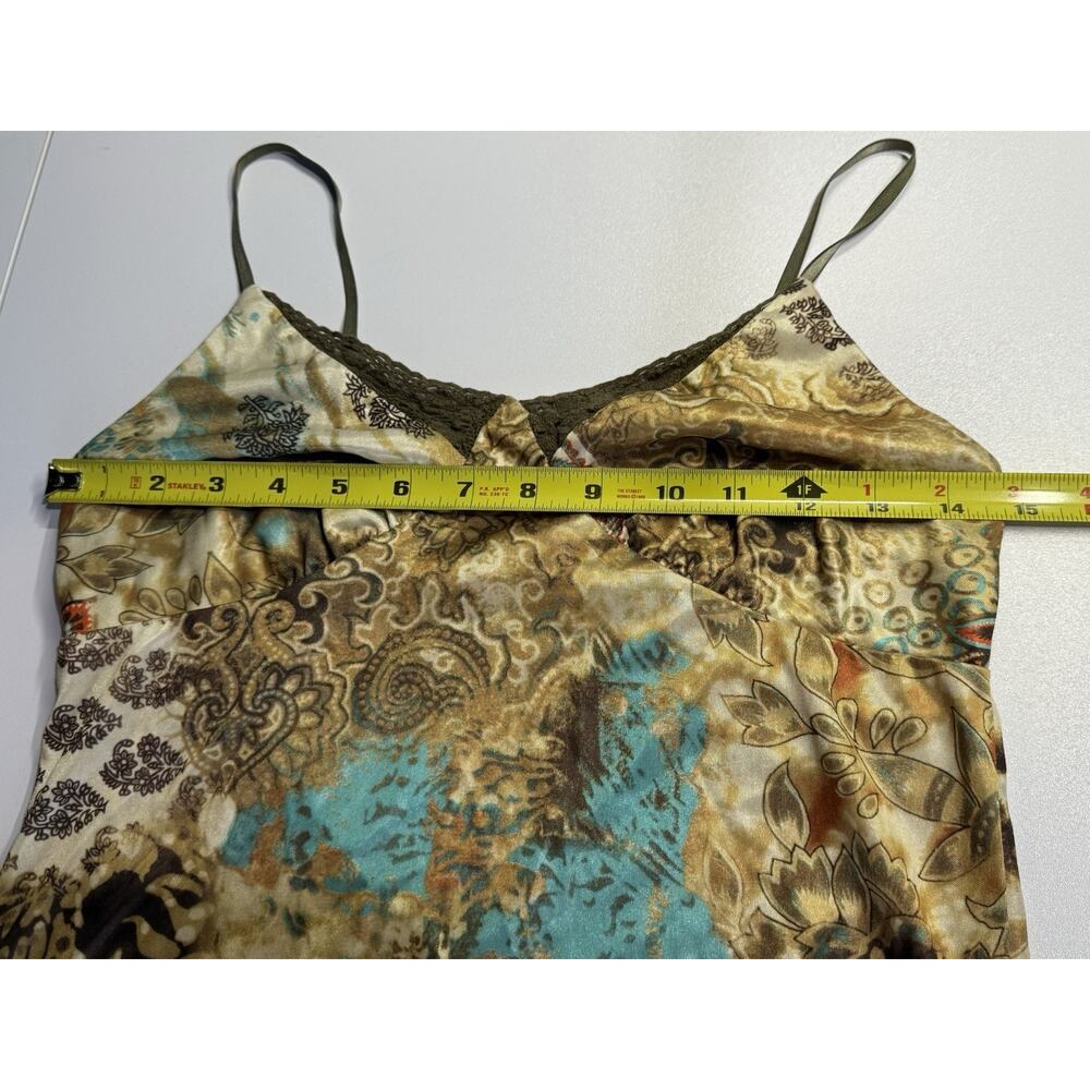 Vtg xhilaration Sz S Satin Floral Babydoll Cami Tank Lace Y2K Fairy Grunge - Picture 4 of 9